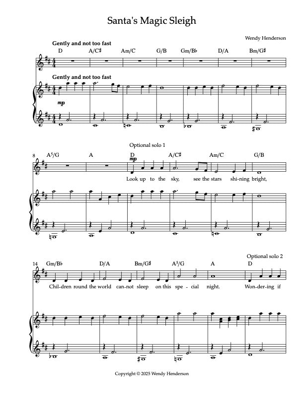 Santa's Magic Sleigh Solo/Unison