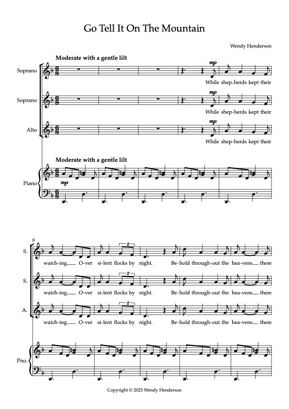 Go Tell It On The Mountain SSA