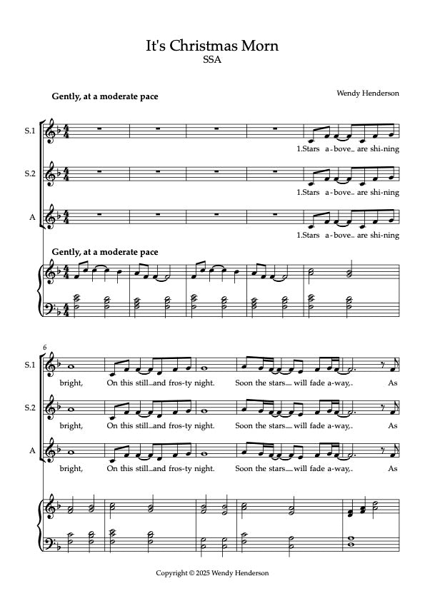 It's Christmas Morn SSA